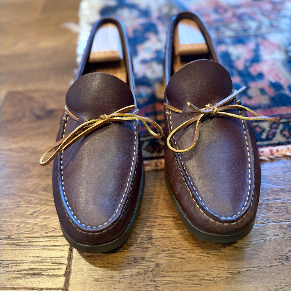 Sid Mashburn Brown Leather Camp Moc Loafers 11.5D
